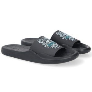 KENZO Tiger Head Pool Mules Blue Kenzo Women's Sandals